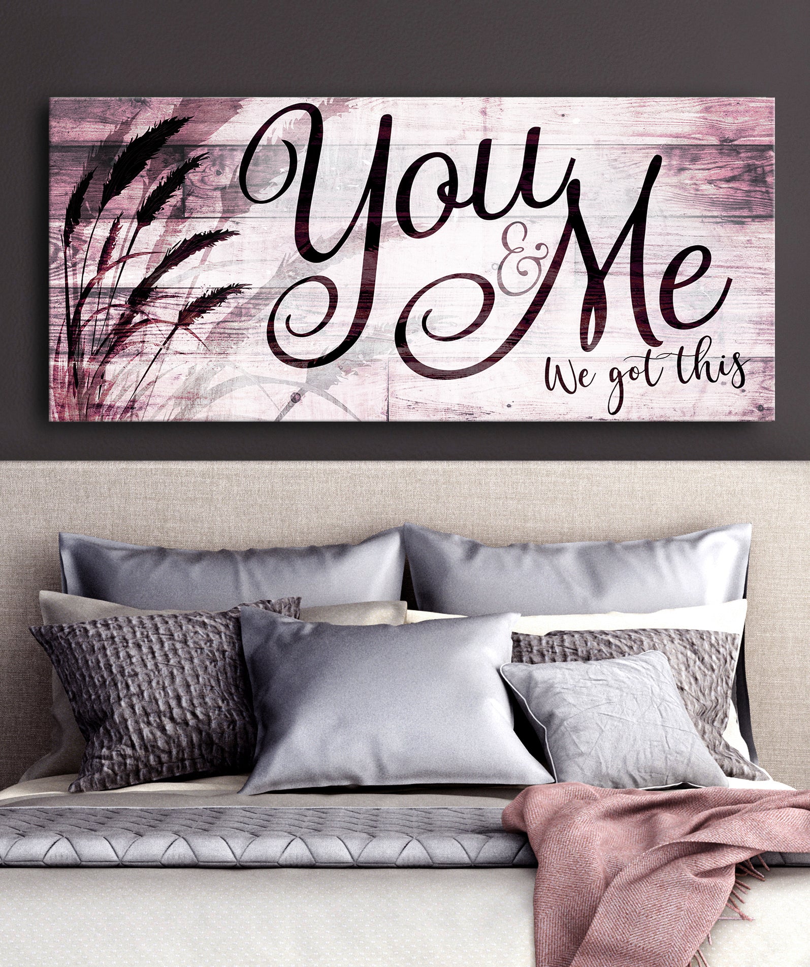 High - Quality Couple Wall Art: 'You and Me We Got This' V16 with Wood Frame, Ready to Hang