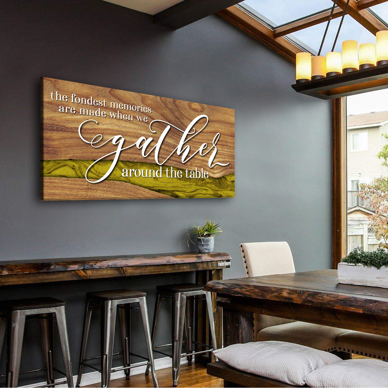 Christian Wall Art - Gather Around the Table, Wood Frame, Ready to Hang! Buy 2, Save 20%