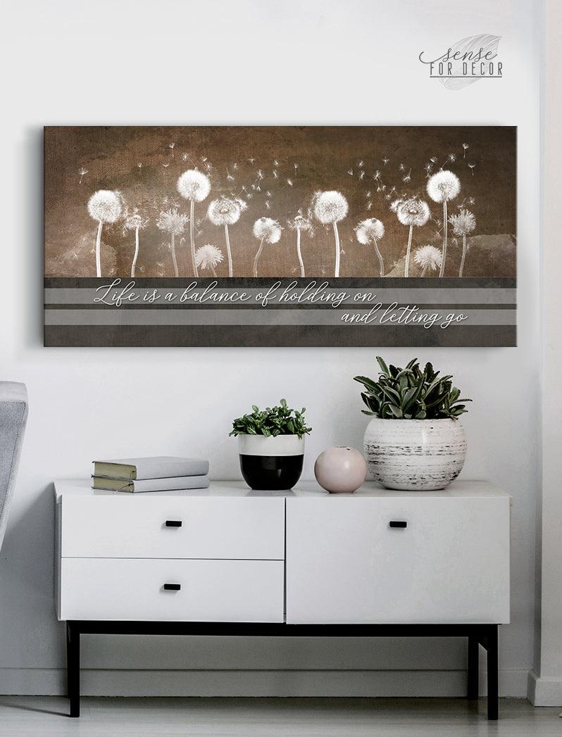 Inspiring Wood-Frame Wall Art: Life is a Balance of Holding On, Ready To Hang