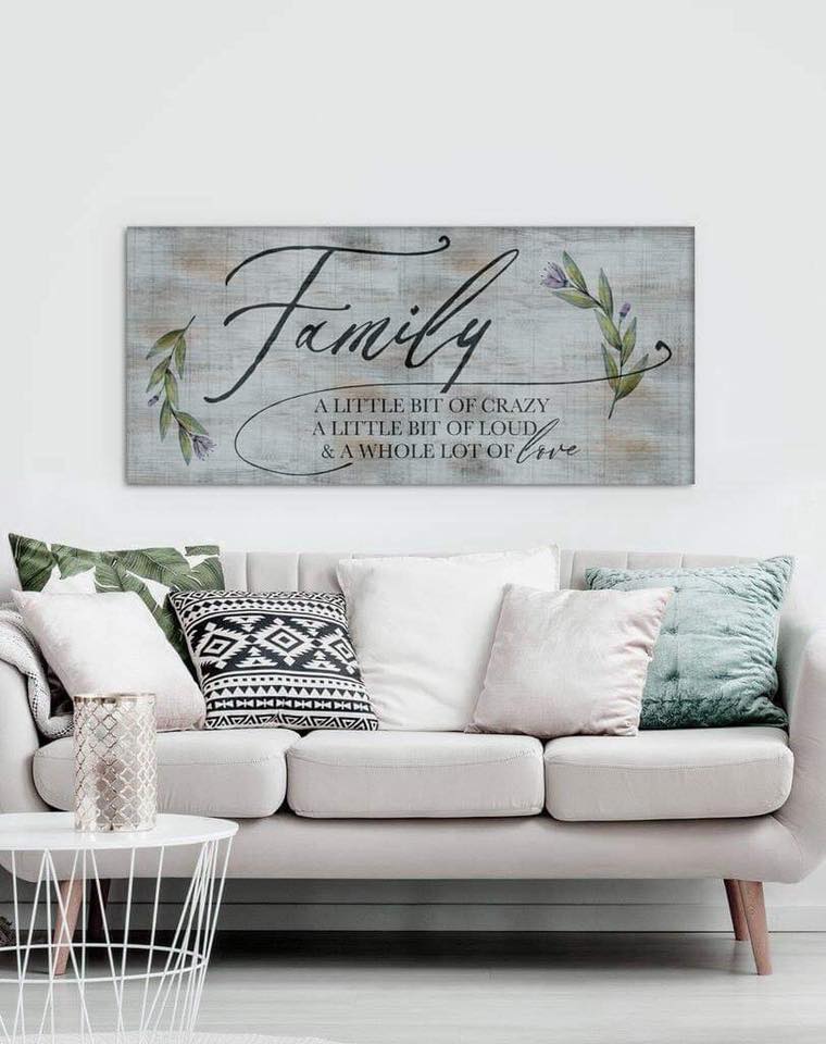 Hot Deal! Family Wall Art V4: Crazy Family Design in Wood Frame, Ready to Hang
