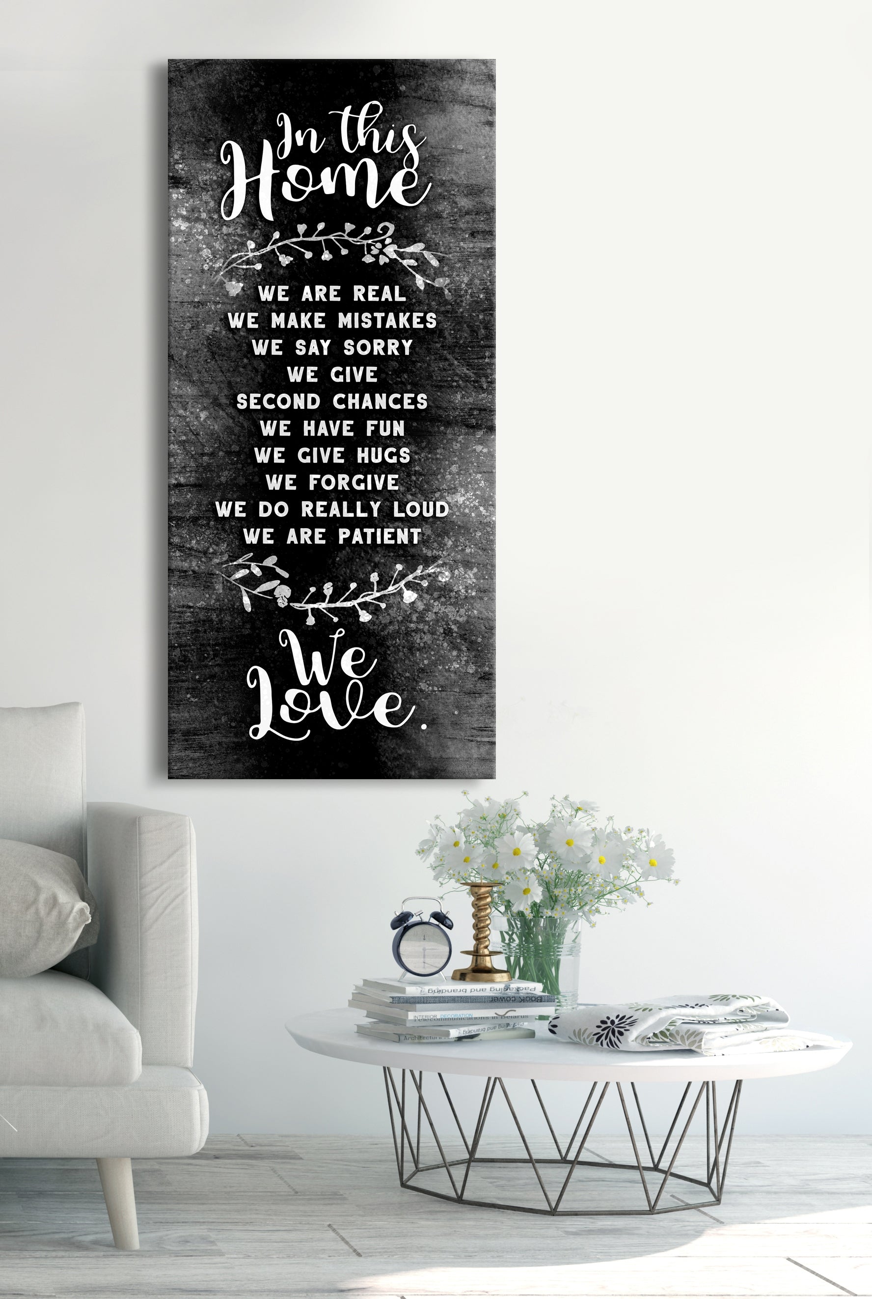 In This Home We Are Real V2 Wall Art: Wood Frame, Ready to Hang - Buy 2, Save 20%