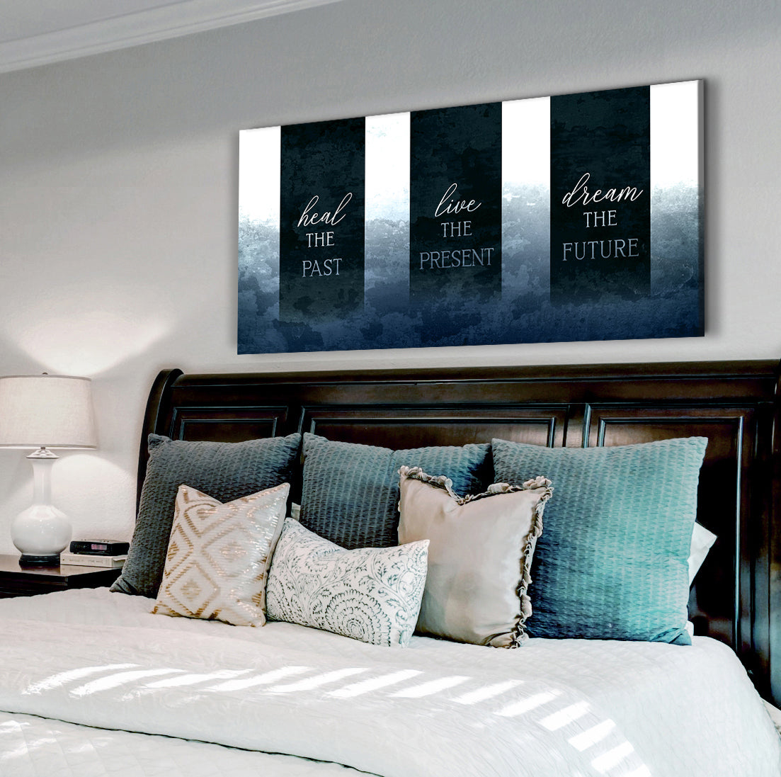 High - Quality Wood - Framed Home Wall Art: Heal Past, Live Present (Ready To Hang)