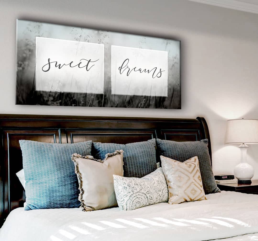 Exclusive! Bedroom Wall Art - Sweet Dreams V6 (Wood Frame, Ready To Hang)