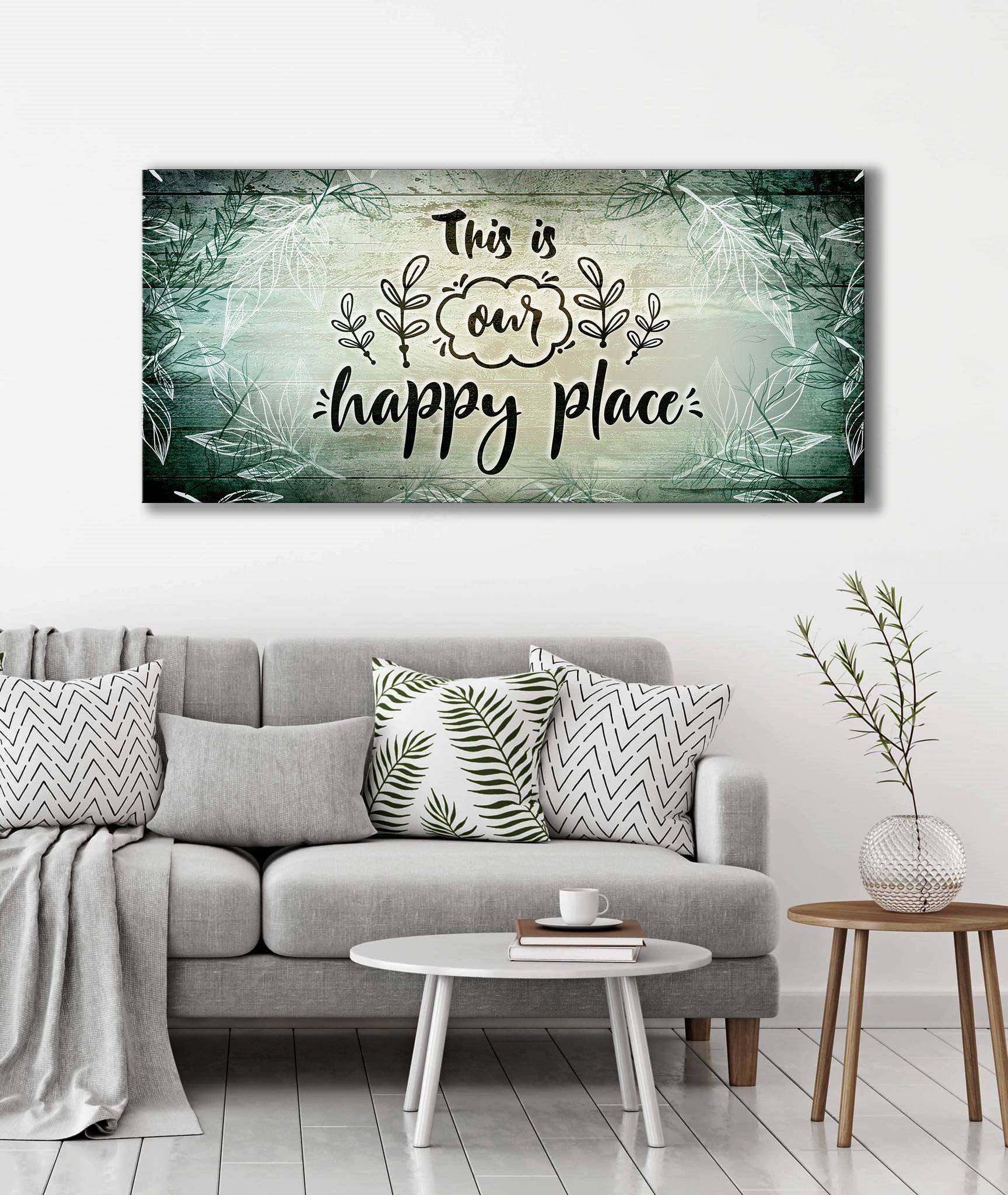 Exclusive! 'This Is Our Happy Place V9' Wood - Framed Wall Art, Ready To Hang