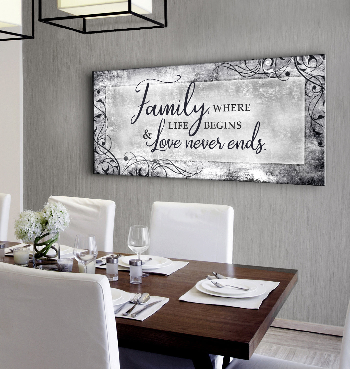 Family Wall Decor: Family Where Life Begins V7 with Wood Frame, Ready to Hang! Buy 2 Save 20%