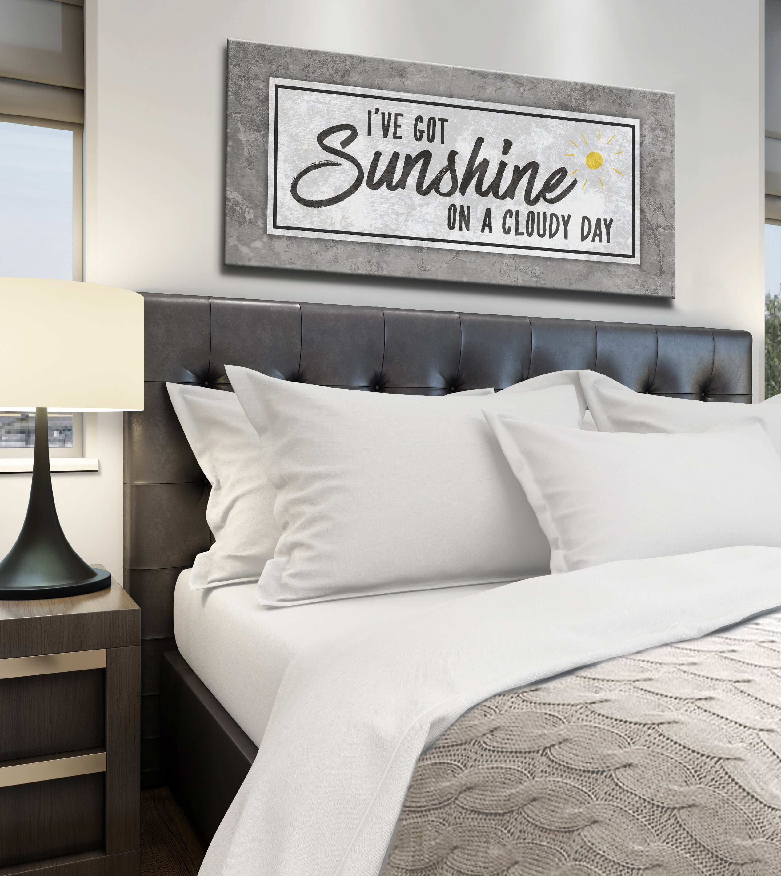Exclusive Couples Wall Art - 'I've got sunshine on a cloudy day' in Wood Frame, Ready To Hang, Buy 2 Save 20%