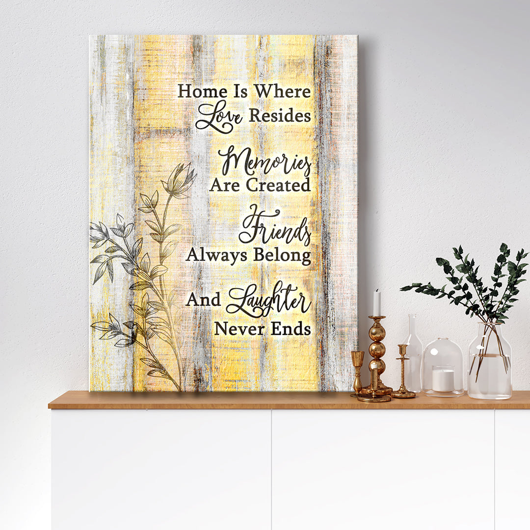 Exclusive! Home Wall Art - 'Home Is Where Love Resides' V5 (Wood Frame, Ready To Hang)