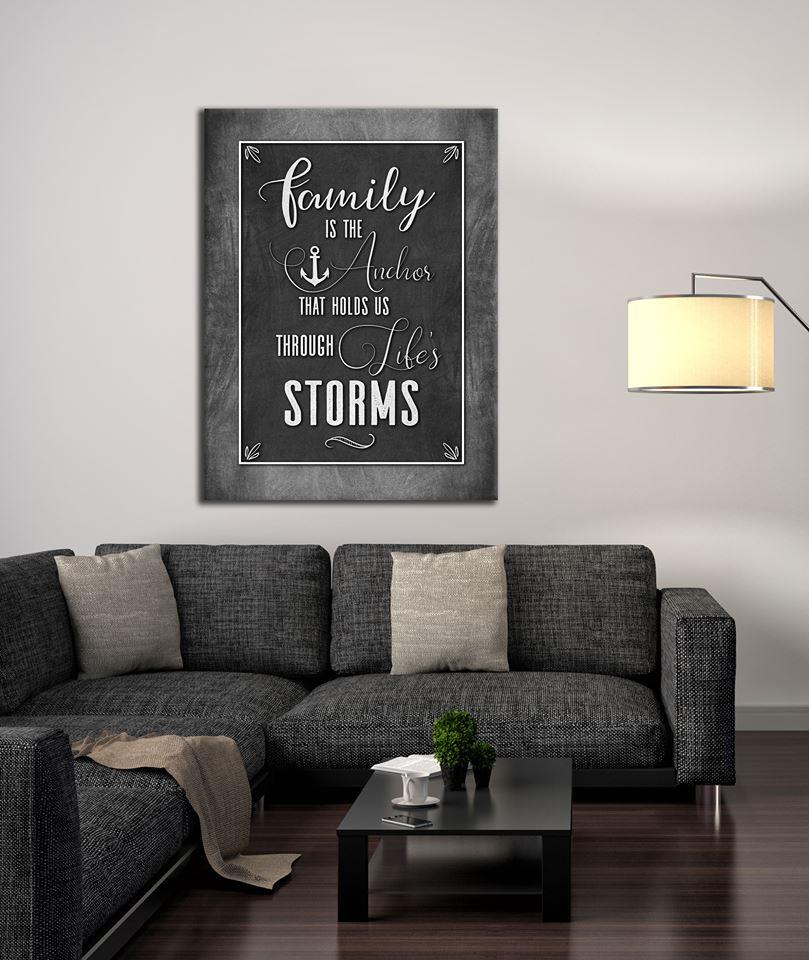 Hot Deal! Family Home Decor Wall Art - Family Is The Anchor (Wood Frame, Ready To Hang)
