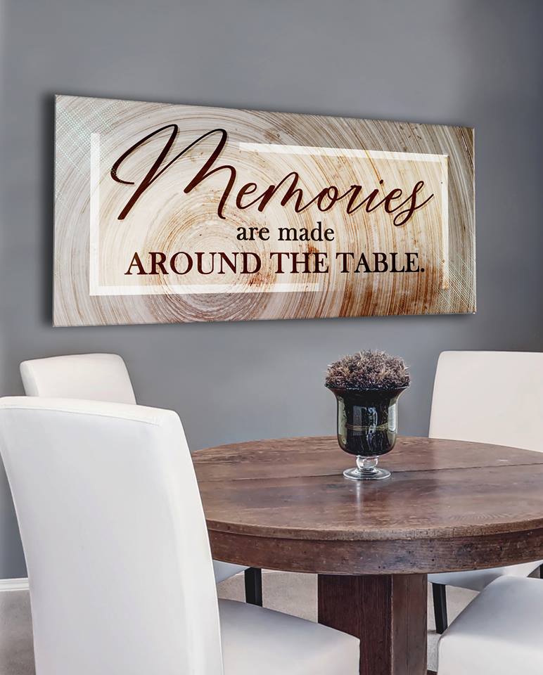 Kitchen Wall Art: Memories Around The Table V4 - Wood Frame, Ready To Hang! Buy 2, Save 20%