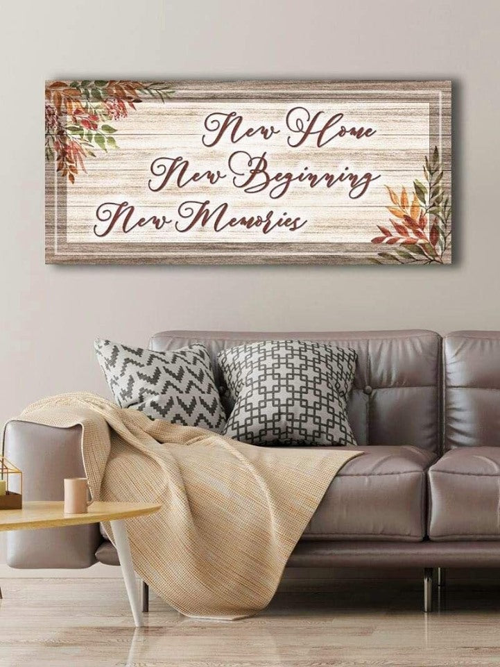 New Home, New Start! High - quality Wood - Framed Wall Art (Ready To Hang) V10