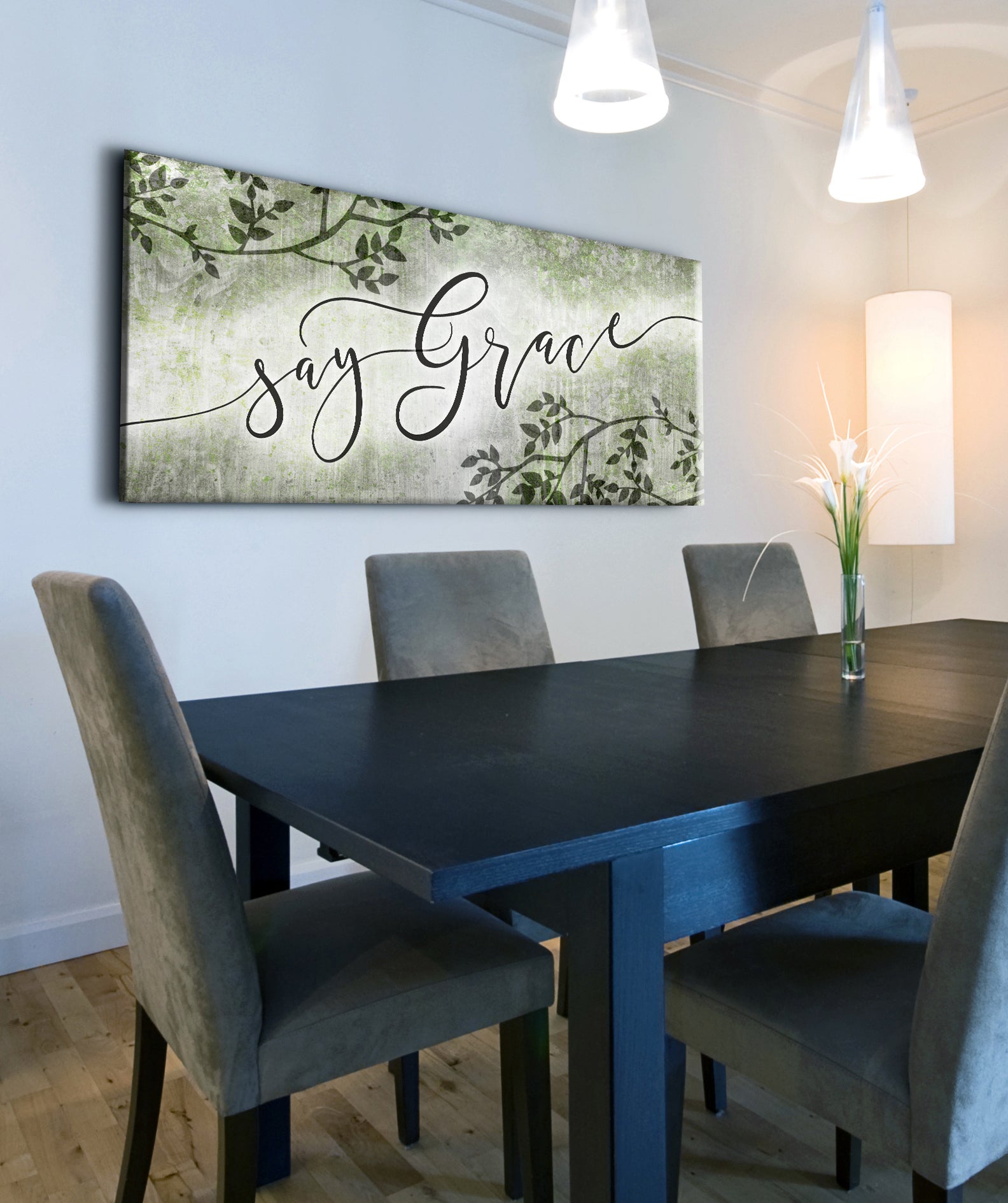 Exclusive Christian Wall Art - Say Grace V2 with Wood Frame, Ready to Hang, Buy 2 Save 20%