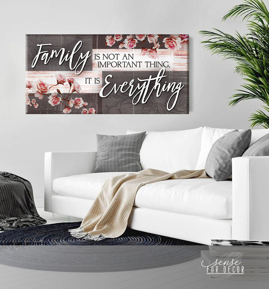 Ready - To - Hang Family Wall Art V6 with Wood Frame: Family Means Everything