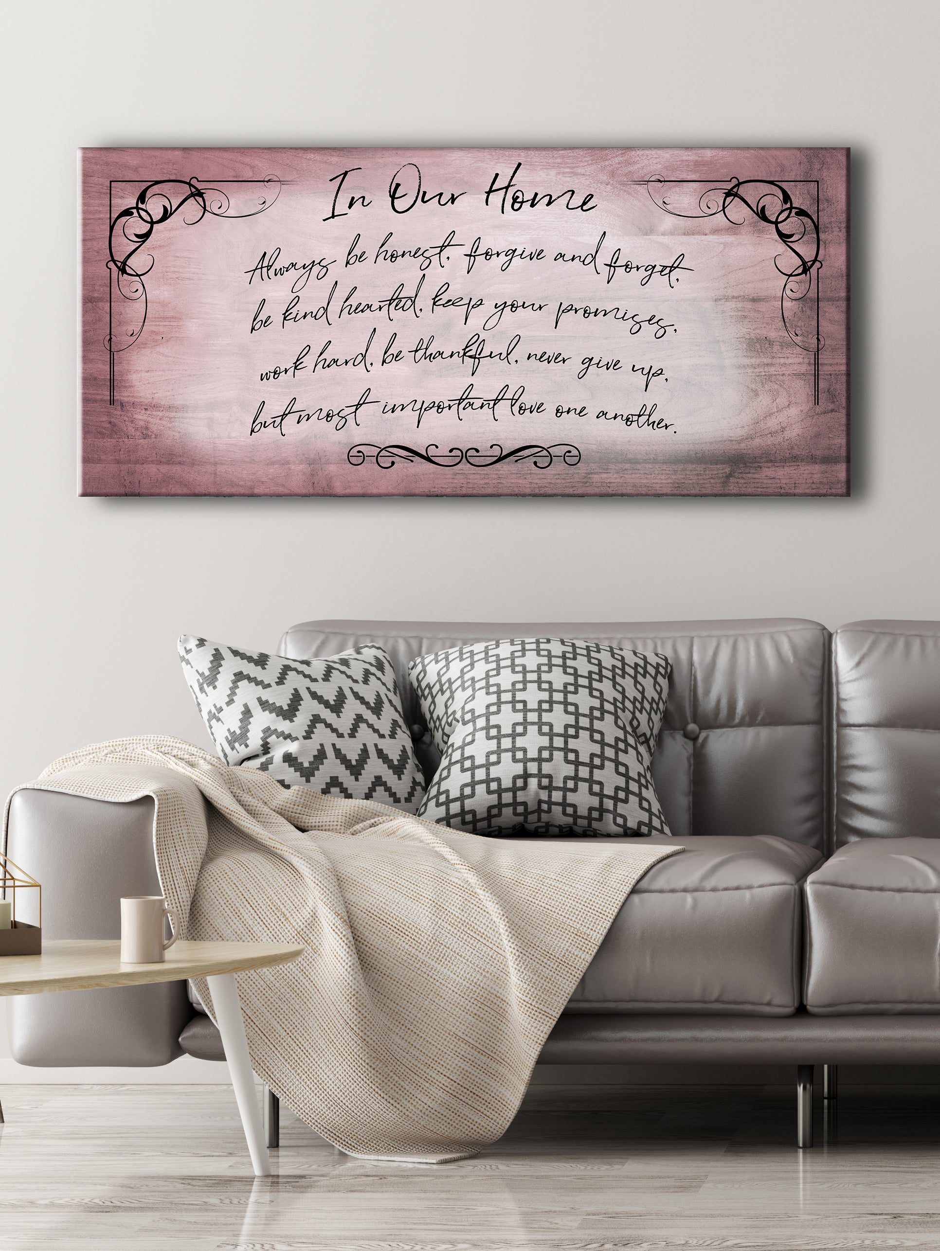 High - Quality Wood - Framed Wall Art: 'In Our Home Always Be Honest' Ready To Hang