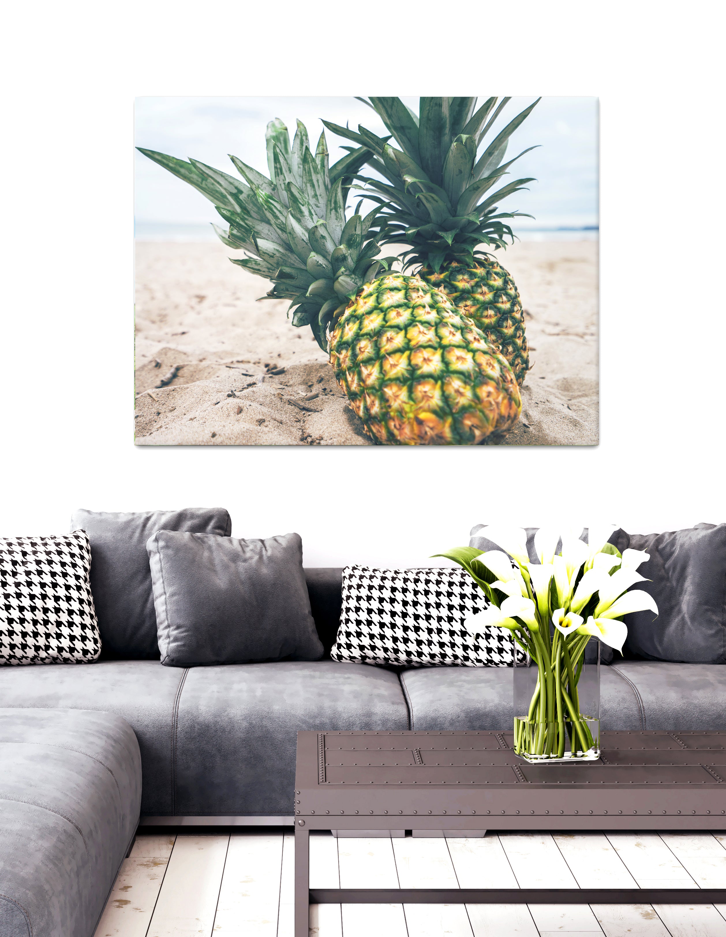 Exclusive Pineapple Wall Art - Beach Pineapple Outdoor Decor with Wood Frame, Ready to Hang! Buy 2, Save 20%