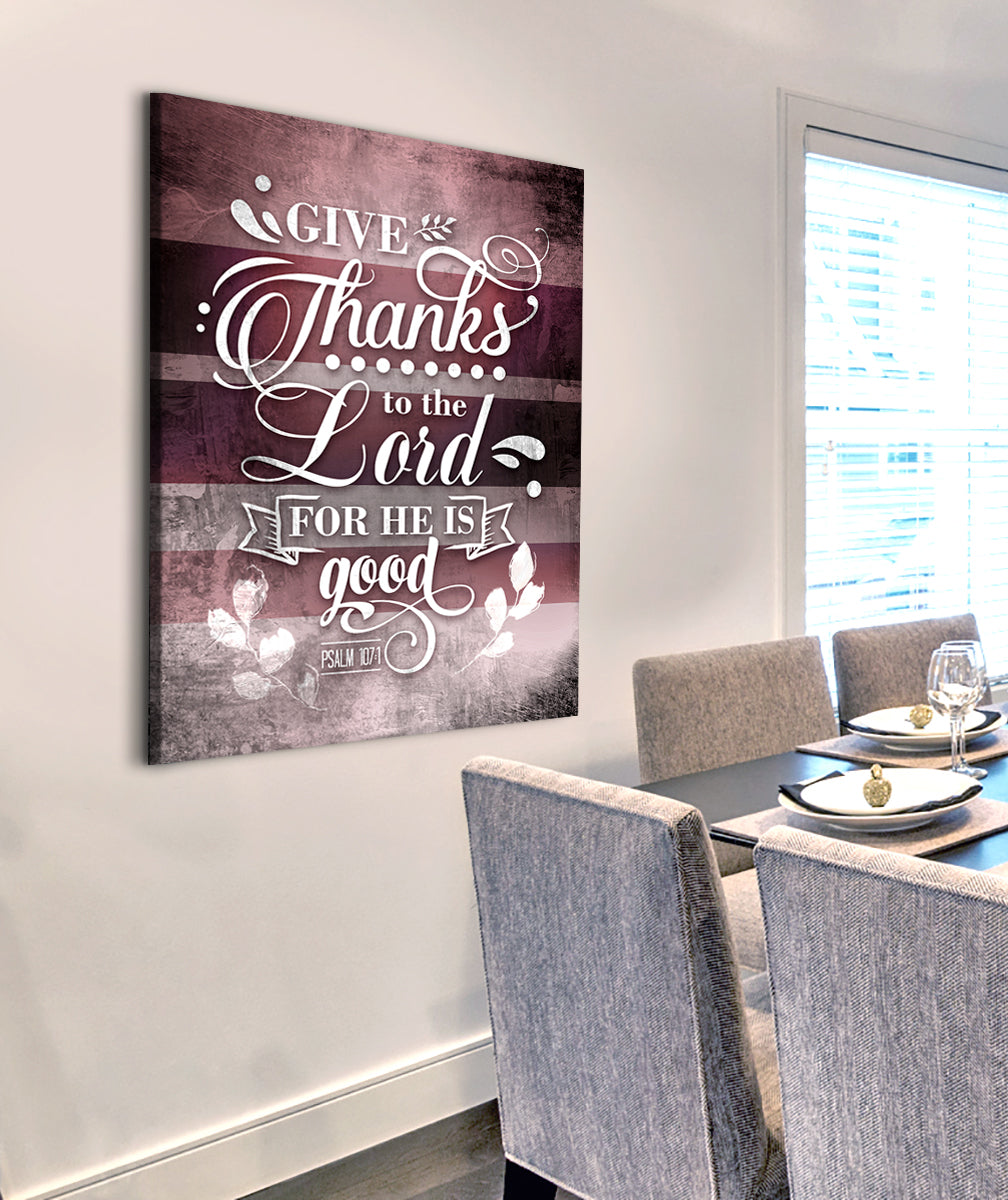 High - Quality Christian 'Give Thanks to the Lord' Wood - Framed Wall Art, Ready to Hang