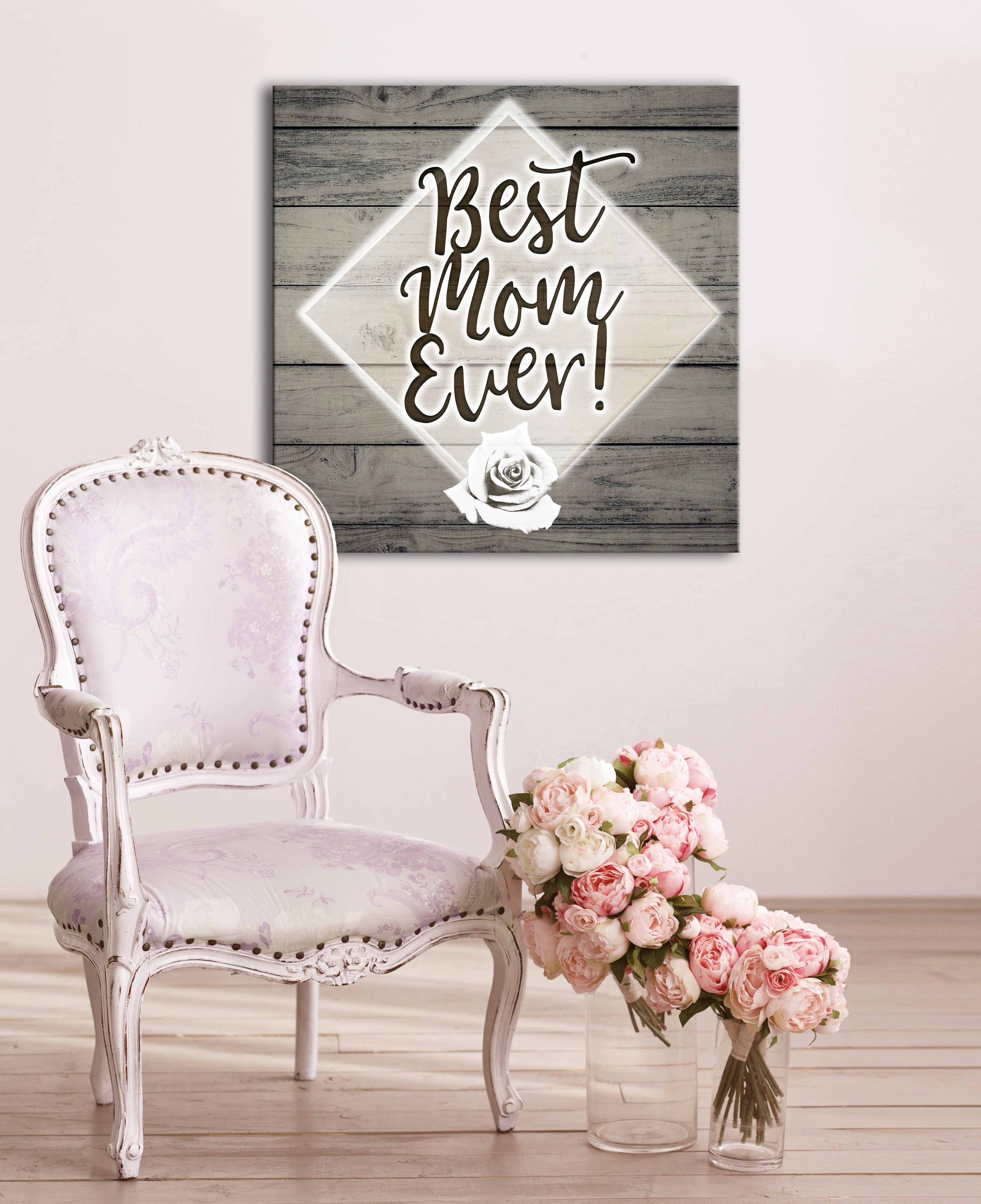 Best Mom Ever Wall Art: High - Quality Wood Frame, Ready To Hang