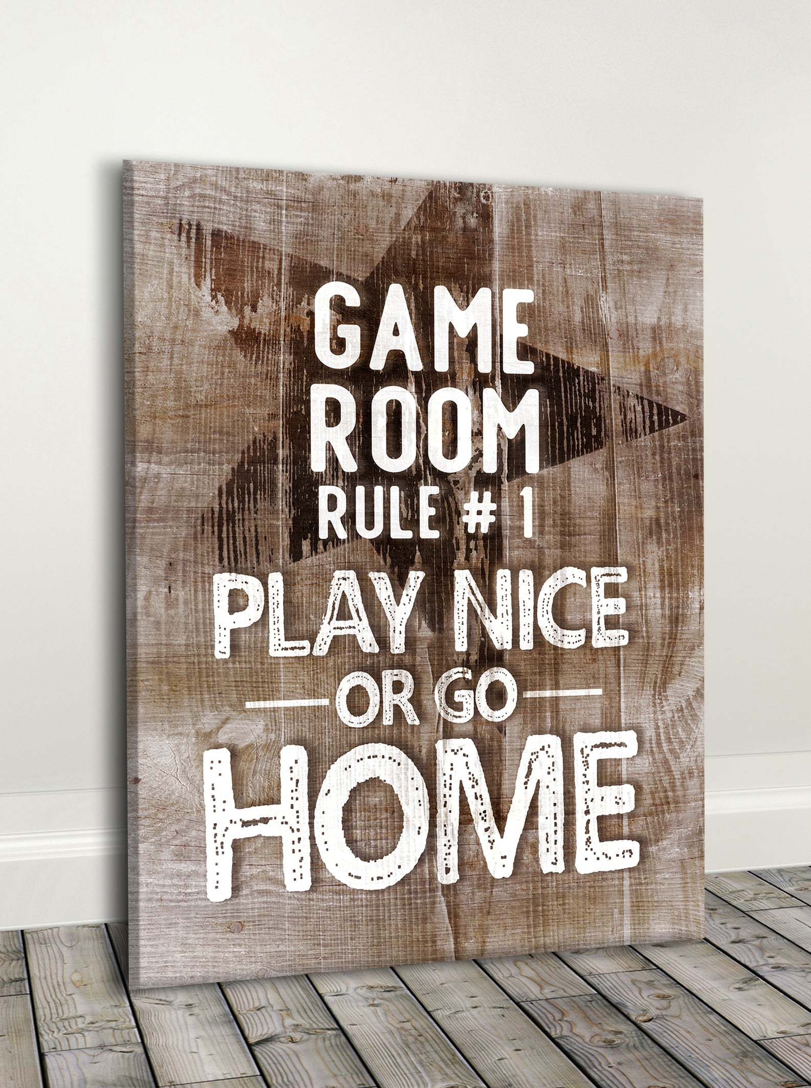 Game Room Wall Art: Rule #1 - Wood Frame, Ready To Hang! Buy 2, Save 20%