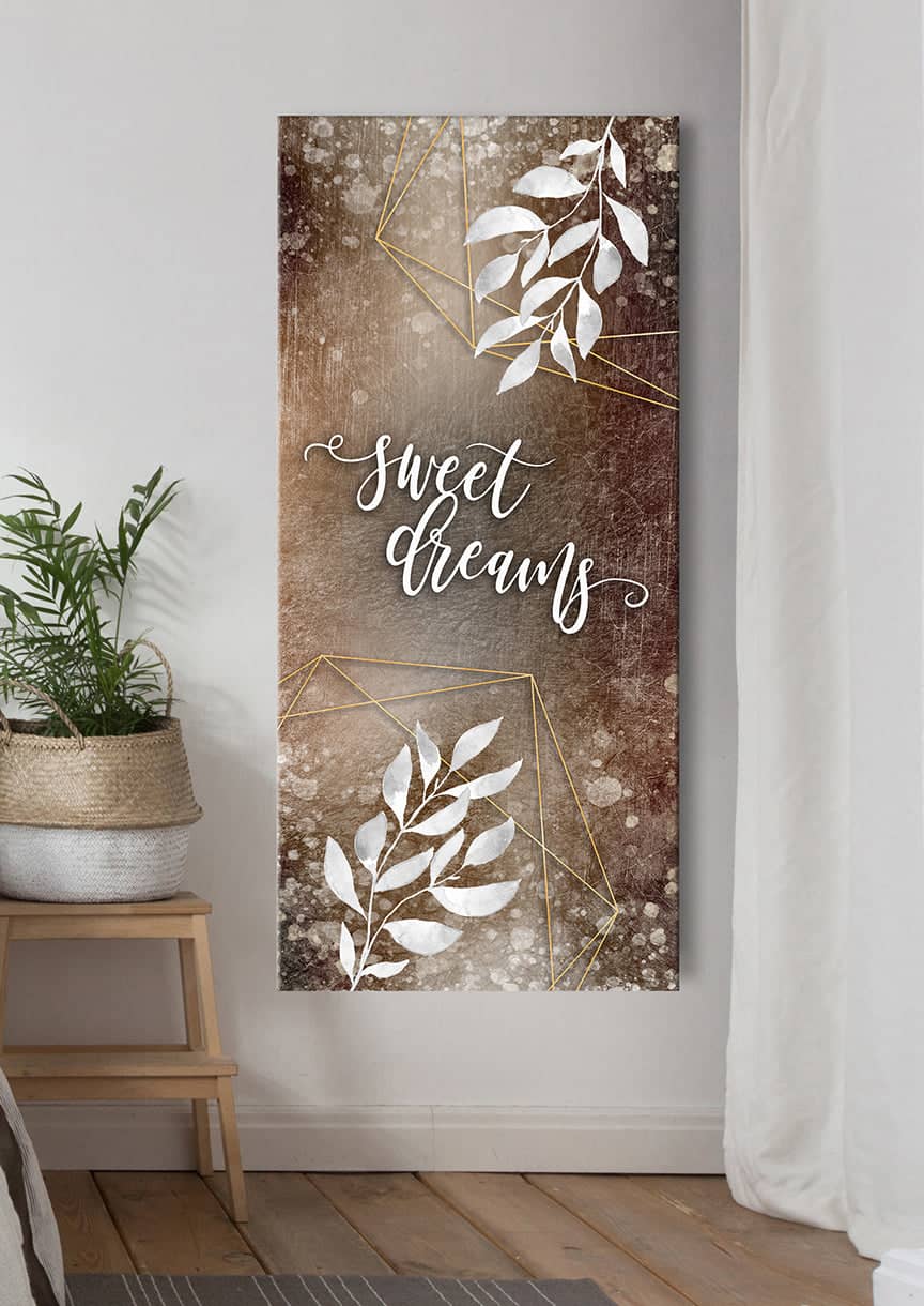 High - Quality Bedroom Wall Art: Sweet Dreams V7 with Wood Frame, Ready to Hang
