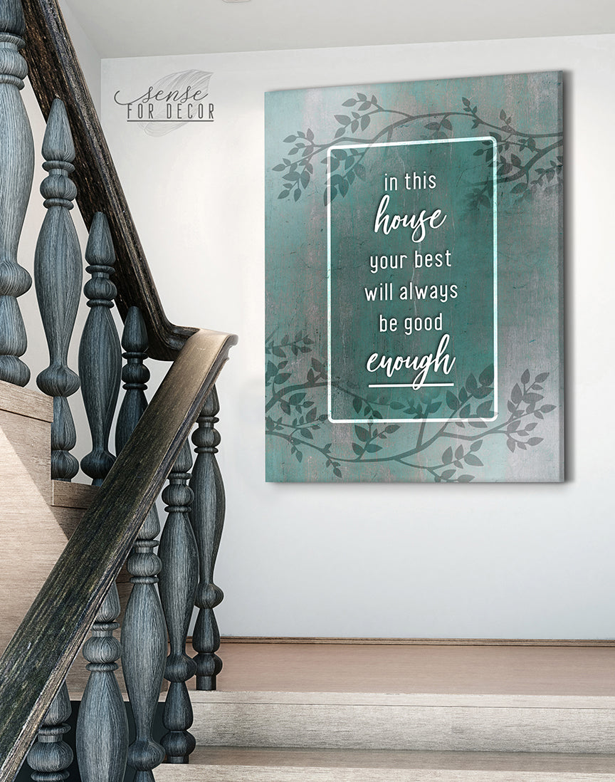 Hot! Ready - To - Hang Wood - Framed Home Wall Art: 'In This House You're Best'