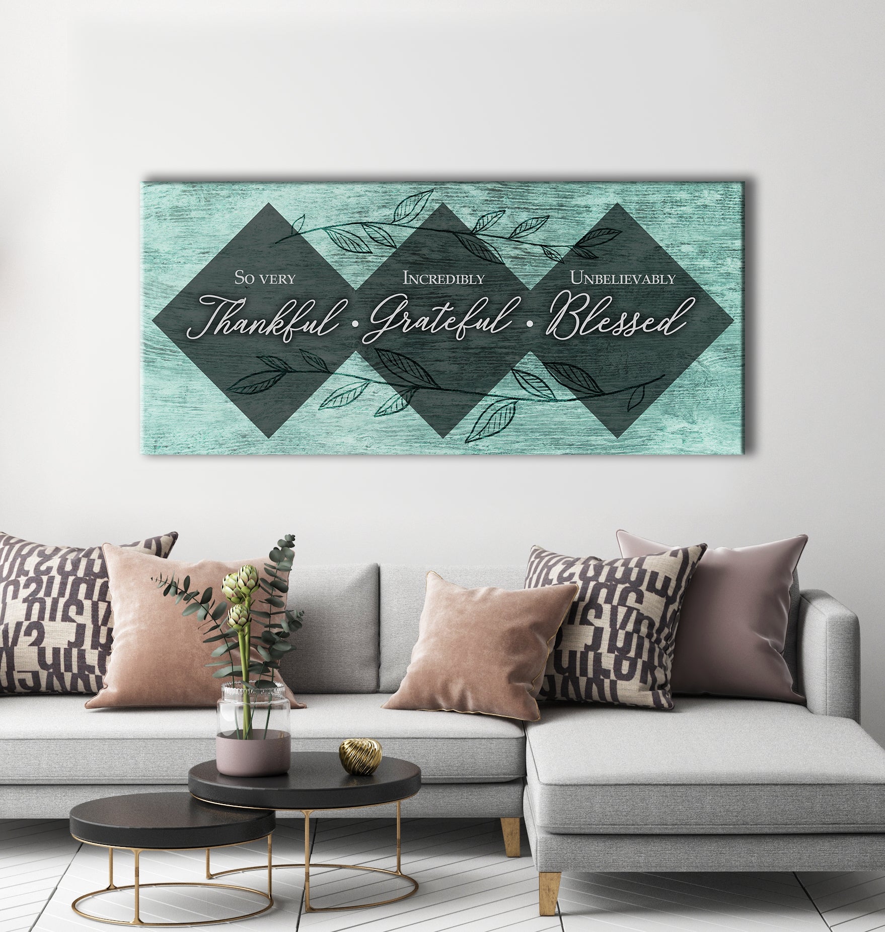 Christian Wall Art: 'So Very Thankful V3' with Wood Frame - Ready to Hang! Buy 2 Save 20%