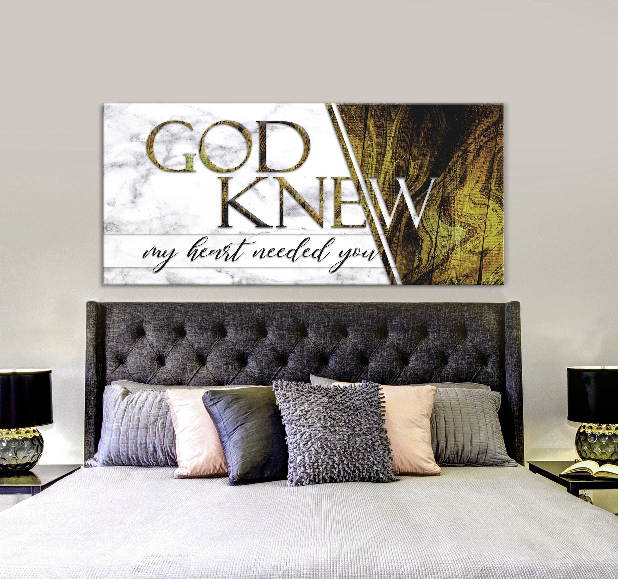Hot Deal! God Knew V14 Couples Wall Art - Wood Frame, Ready To Hang