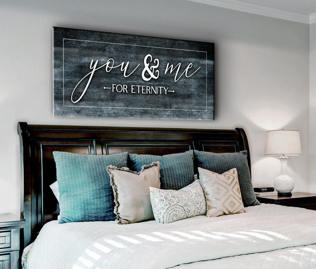 Exclusive Couples Wall Art: 'You & Me For Eternity' with Wood Frame, Ready to Hang - Buy 2 Get 20% Off!