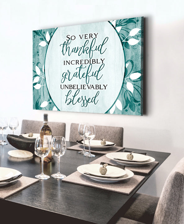 High - Quality Christian Wall Art: 'So Very Thankful' V18 with Wood Frame for Easy Hanging