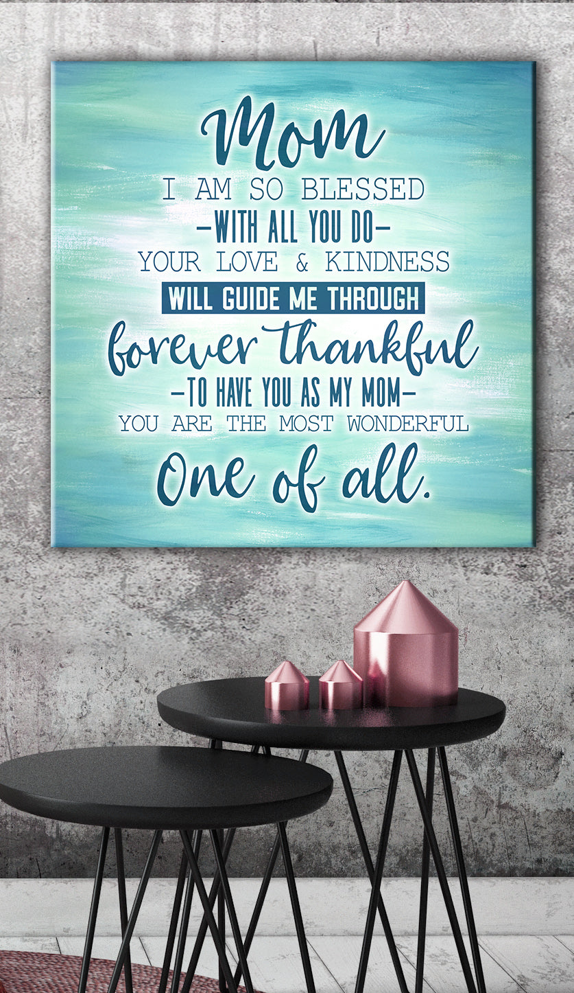 High - Quality Wood - Framed 'Mom I Am So Blessed' Wall Art, Ready To Hang
