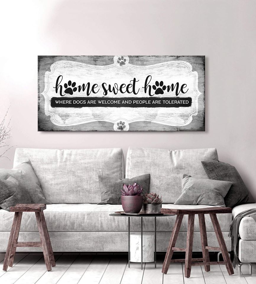 Exclusive Offer! Ready-to-Hang Wood Frame Pet Wall Art - Home for Dog Lovers