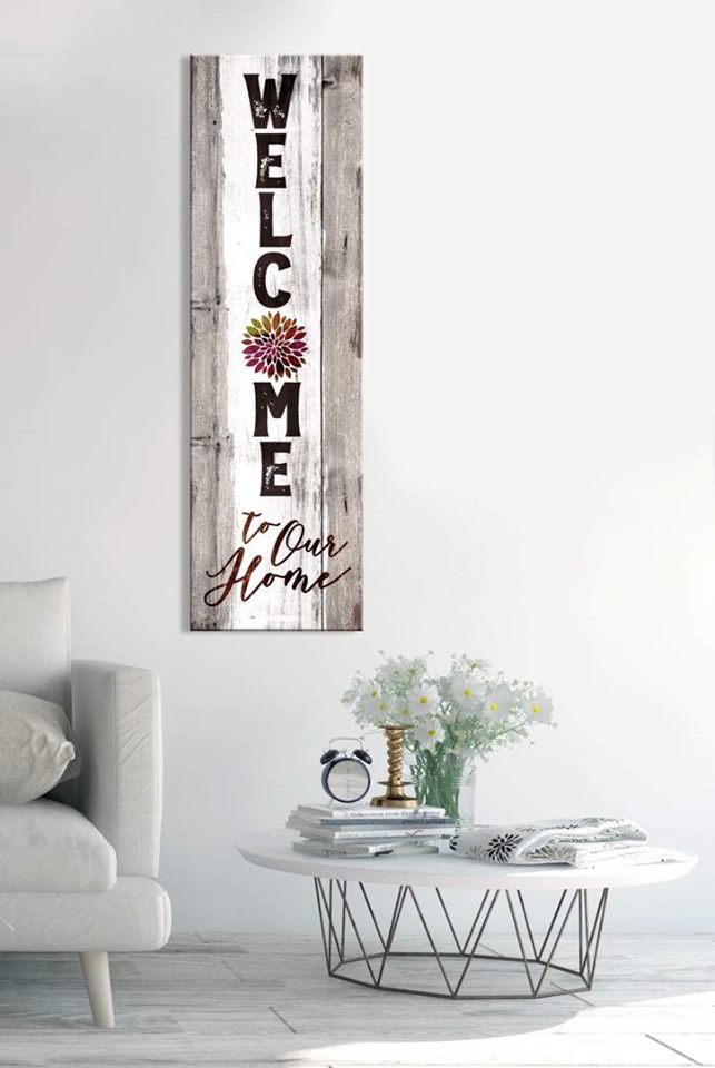 Exclusive! Welcome To Our Home V6 Wall Art with Wood Frame, Ready to Hang