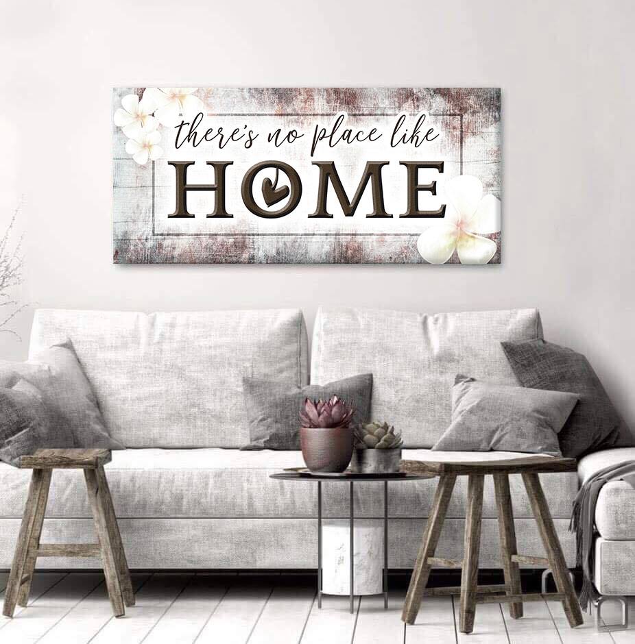 Exclusive Home Wall Art: 'There's No Place Like Home V4' - Wood Frame, Ready To Hang! Buy 2, Save 20%
