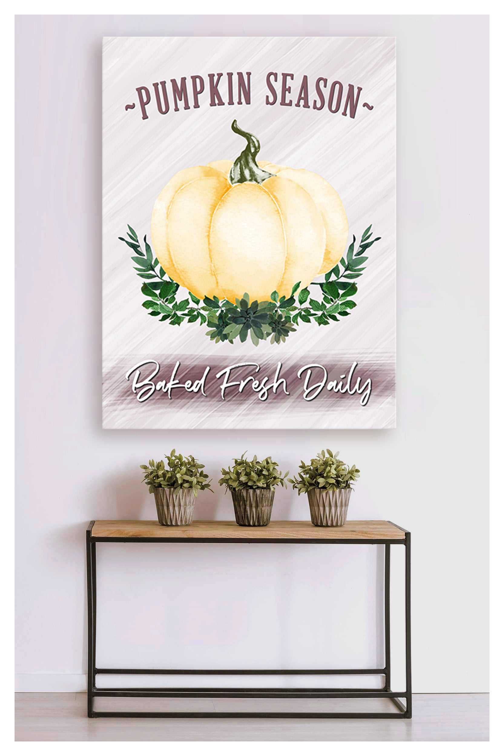 Autumn Wall Decor: Pumpkin Season Wood Framed Wall Art, Ready to Hang