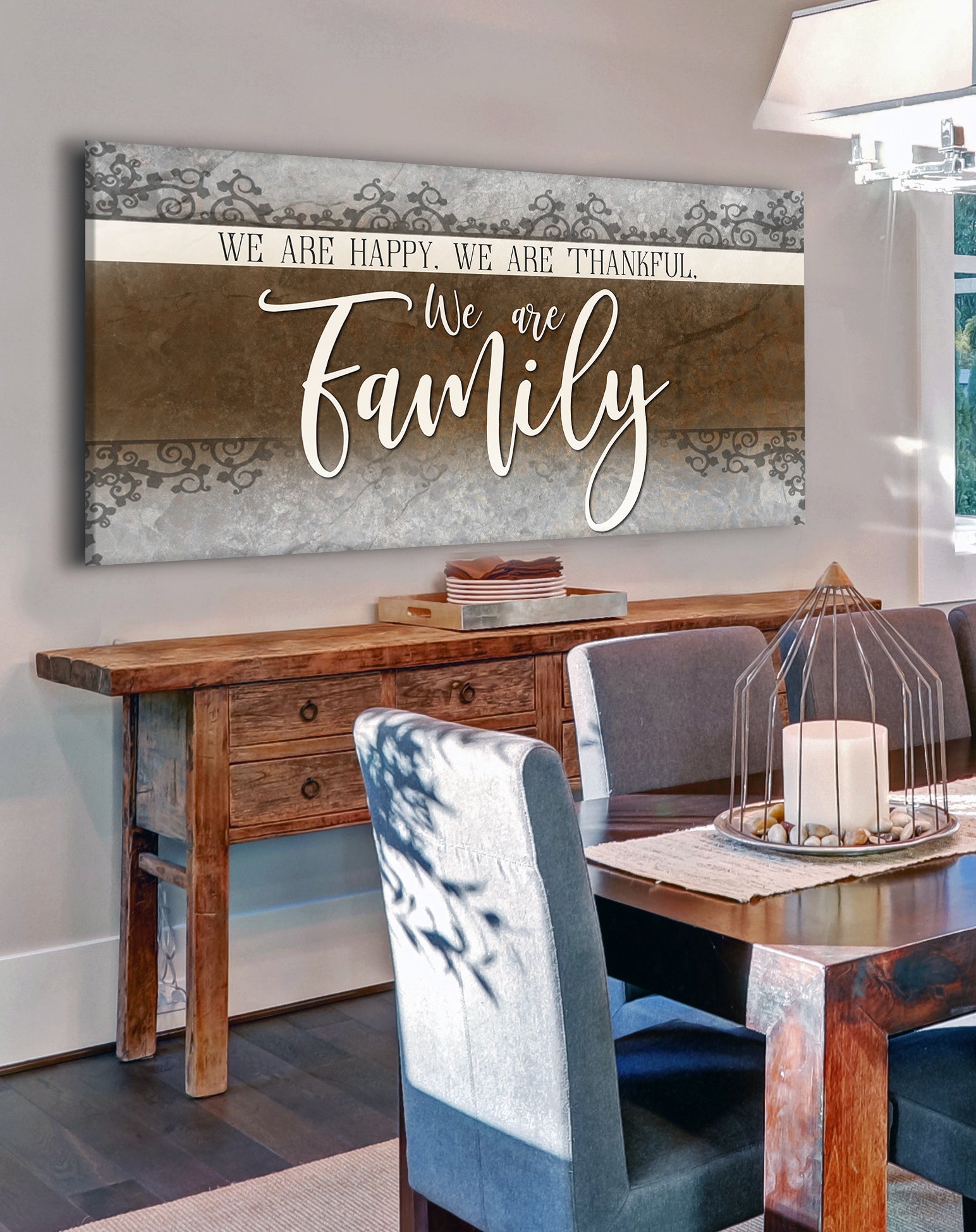 Family Wall Art: Ready-to-Hang Wood Frame, 'We Are Happy, Thankful Family' - Buy 2 Save 20%