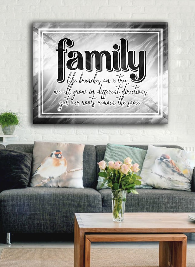 Family Wall Art: Family Like Branches (Wood Frame Ready To Hang)