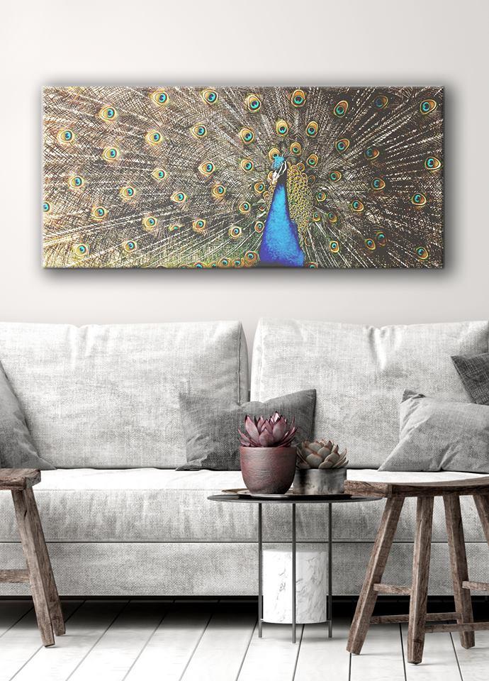 Exclusive Peacock Bird Wall Art with Wood Frame, Ready to Hang - Buy 2, Save 20%