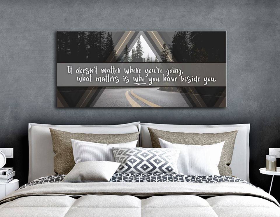 Couples Wall Art: 'It Doesn't Matter Where You're Going' - Wood Frame, Ready to Hang! Buy 2, Save 20%