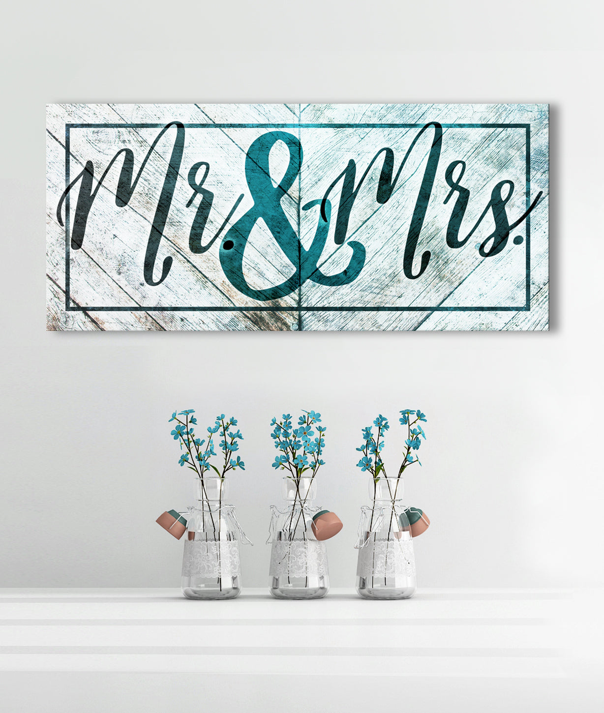 Hot Deal! Couples Wall Decor - Mr & Mrs Wood Frame Wall Art Ready To Hang