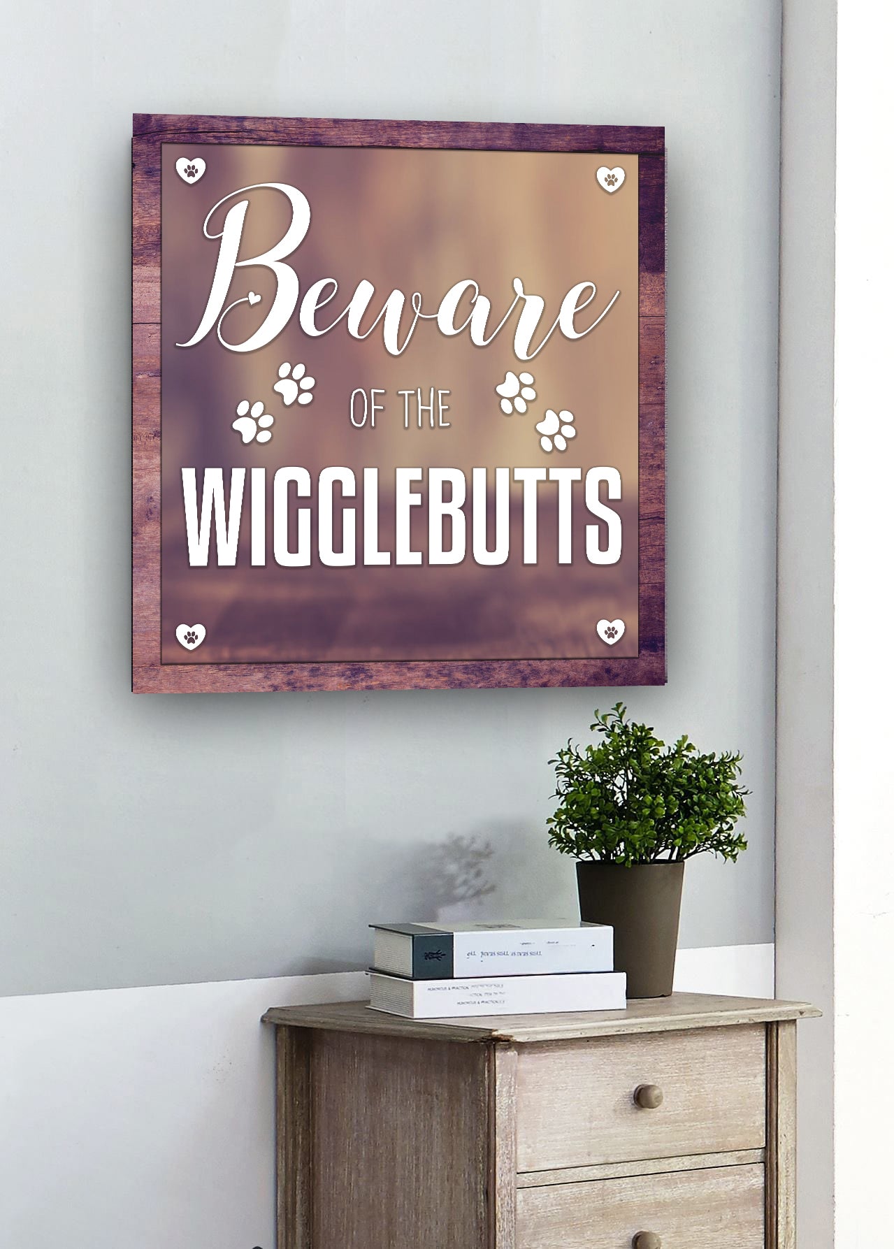 Ready - To - Hang Wood - Framed Pet Wall Art: Watch Out for Wiggle Butts