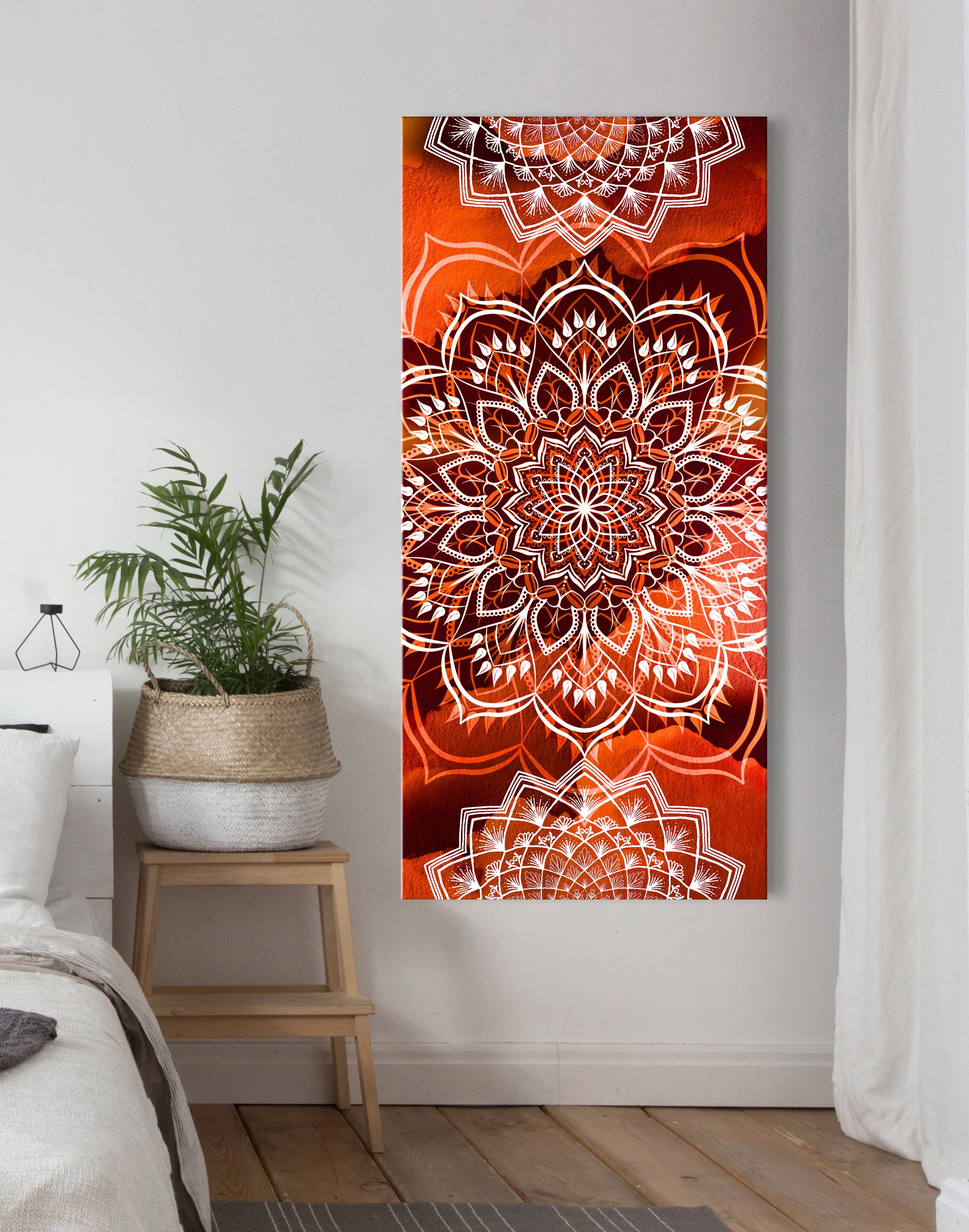 Boho Mandala Wall Art with Wood Frame - Ready to Hang! Buy 2, Save 20%