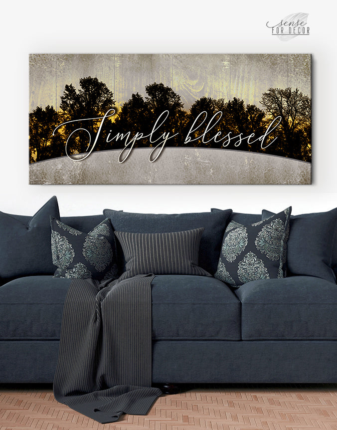 Hot Deal! Simply Blessed V10 Christian Wall Art with Wood Frame (Ready to Hang)