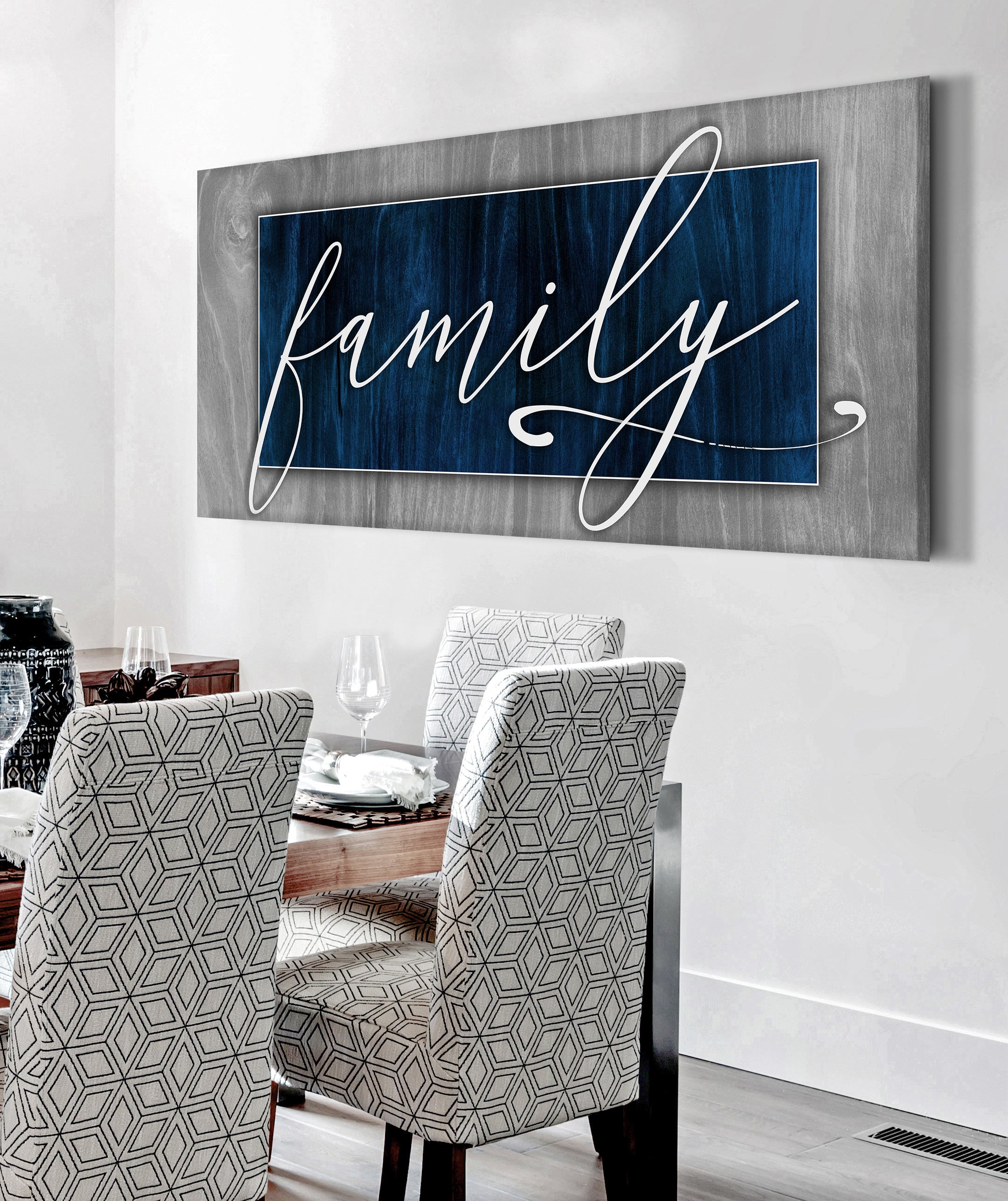 High - Quality Family Word Sign V3 with Wood Frame, Ready to Hang