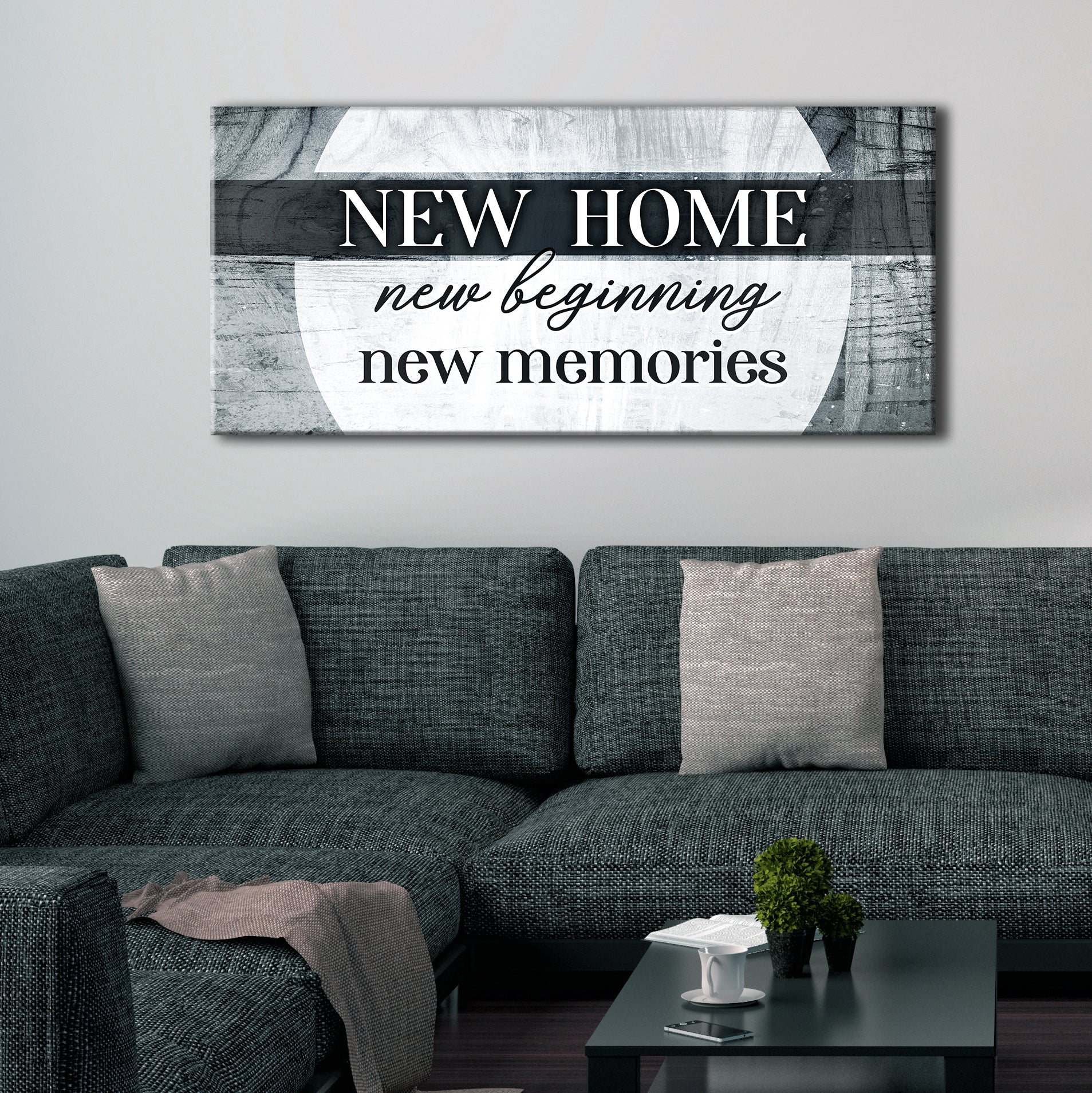 New Home, New Beginning! V3 Wood Framed Wall Art Ready To Hang - Buy 2 Save 20%