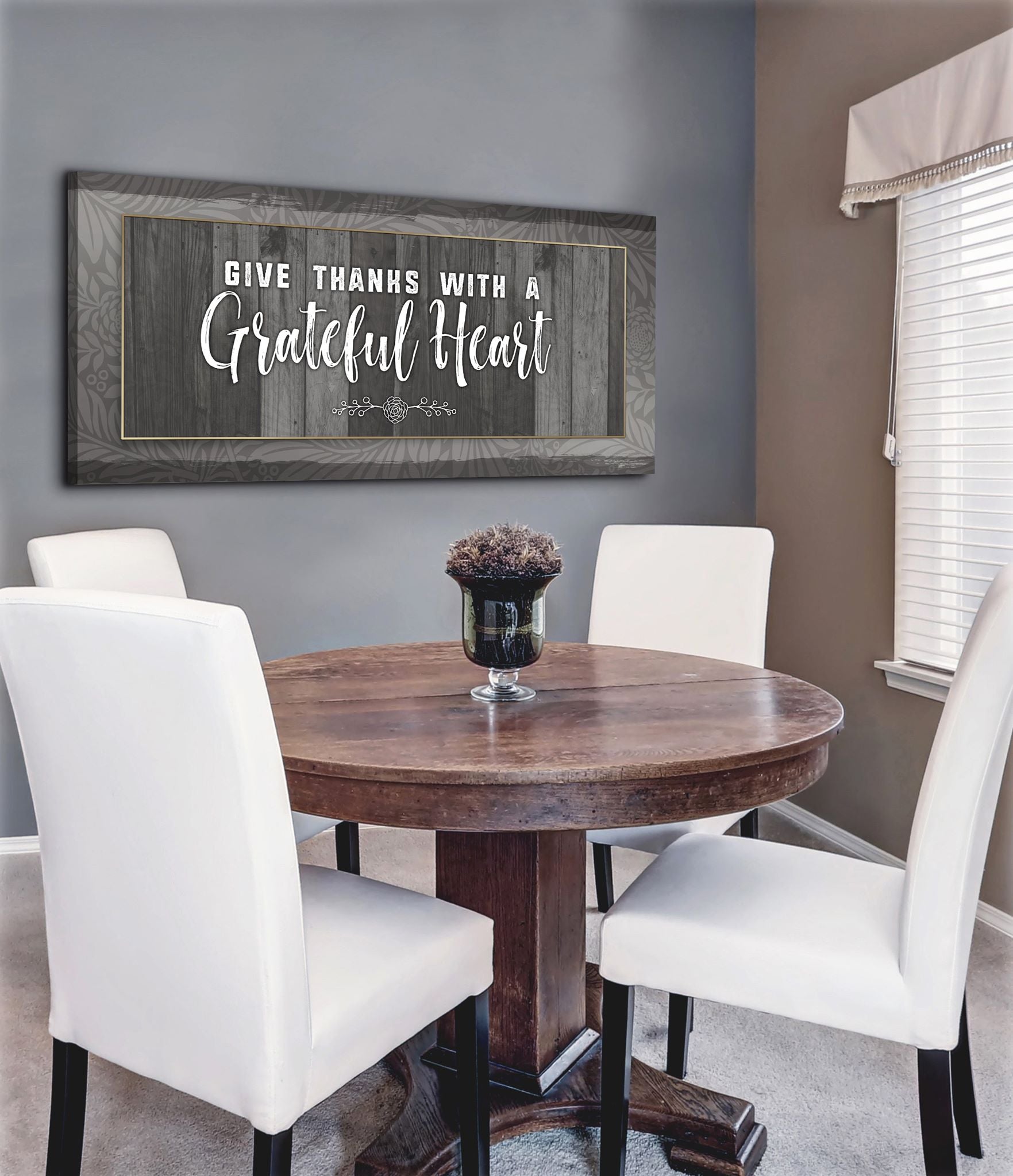 Exclusive Christian Wall Art: 'Give Thanks With A Grateful Heart' in Wood Frame, Ready To Hang - Buy 2 Get 20% Off!