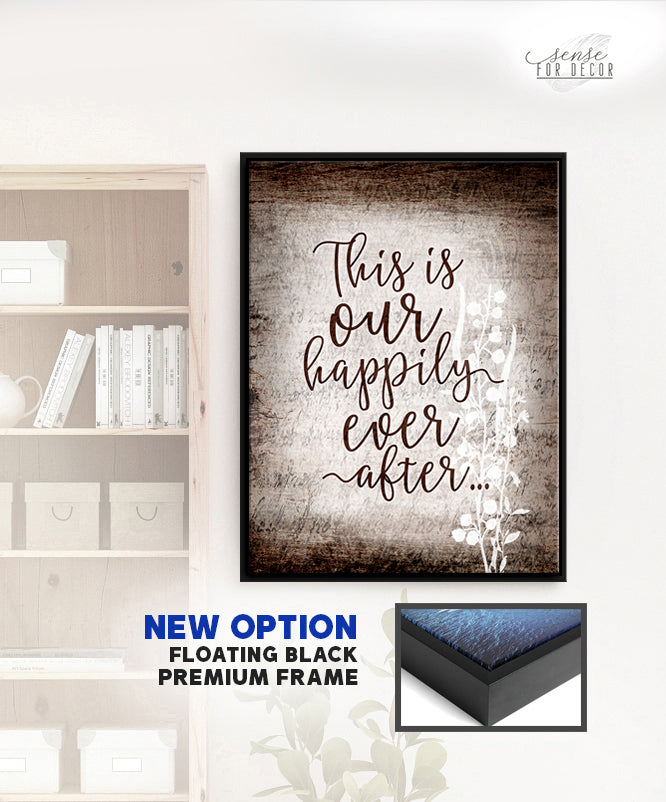 Couple Wall Art: 'Our Happily Ever After' - Wood Frame, Ready to Hang! Buy 2, Save 20%