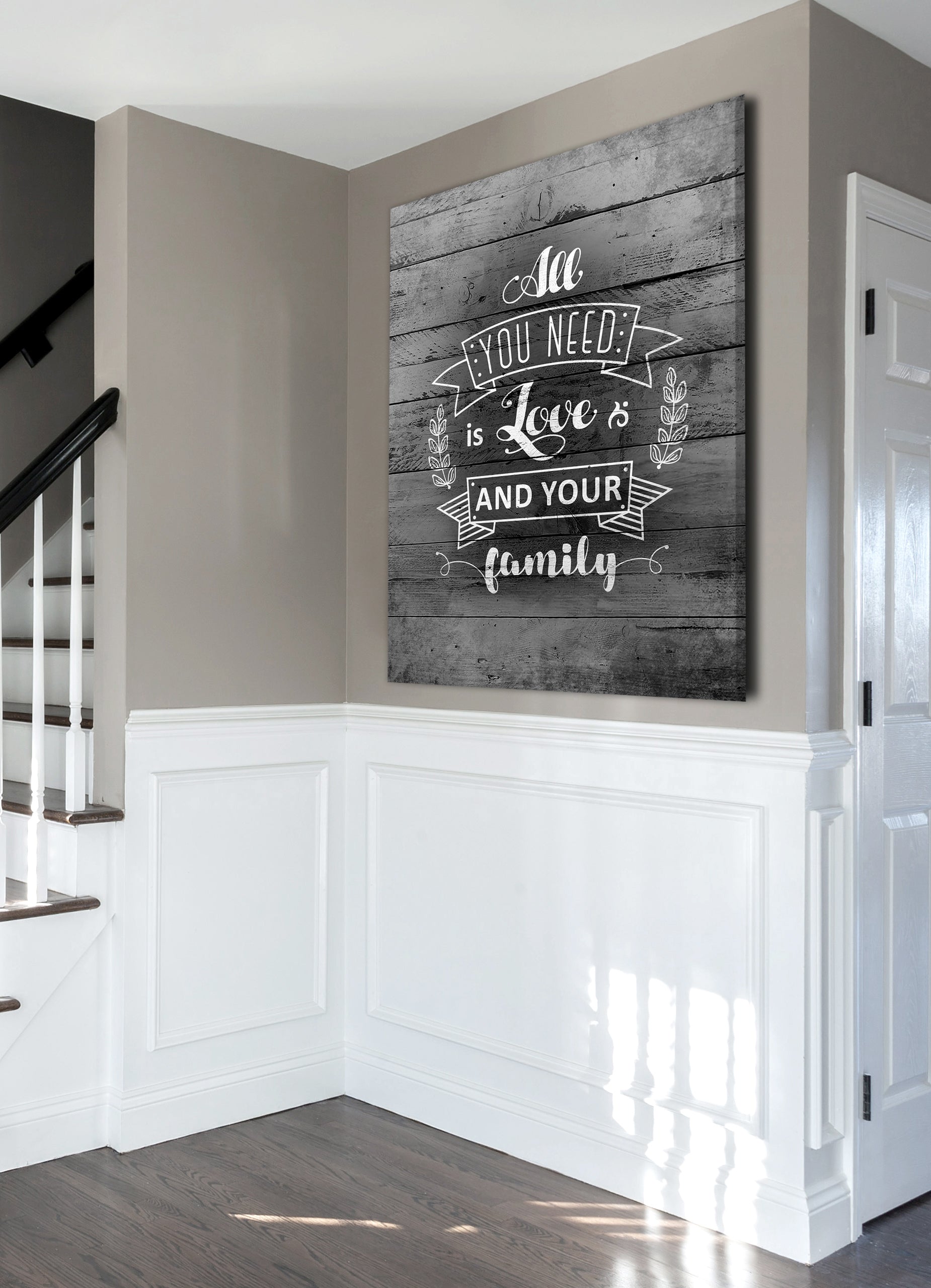 Hot Deal! Family Wall Art - 'All You Need Is Love and Your Family' V3 with Wood Frame, Ready To Hang