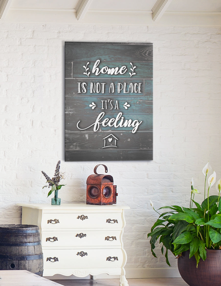 Hot! Home Wall Art - 'Home is Not a Place, It's a Feeling' V2 (Wood Frame, Ready To Hang)