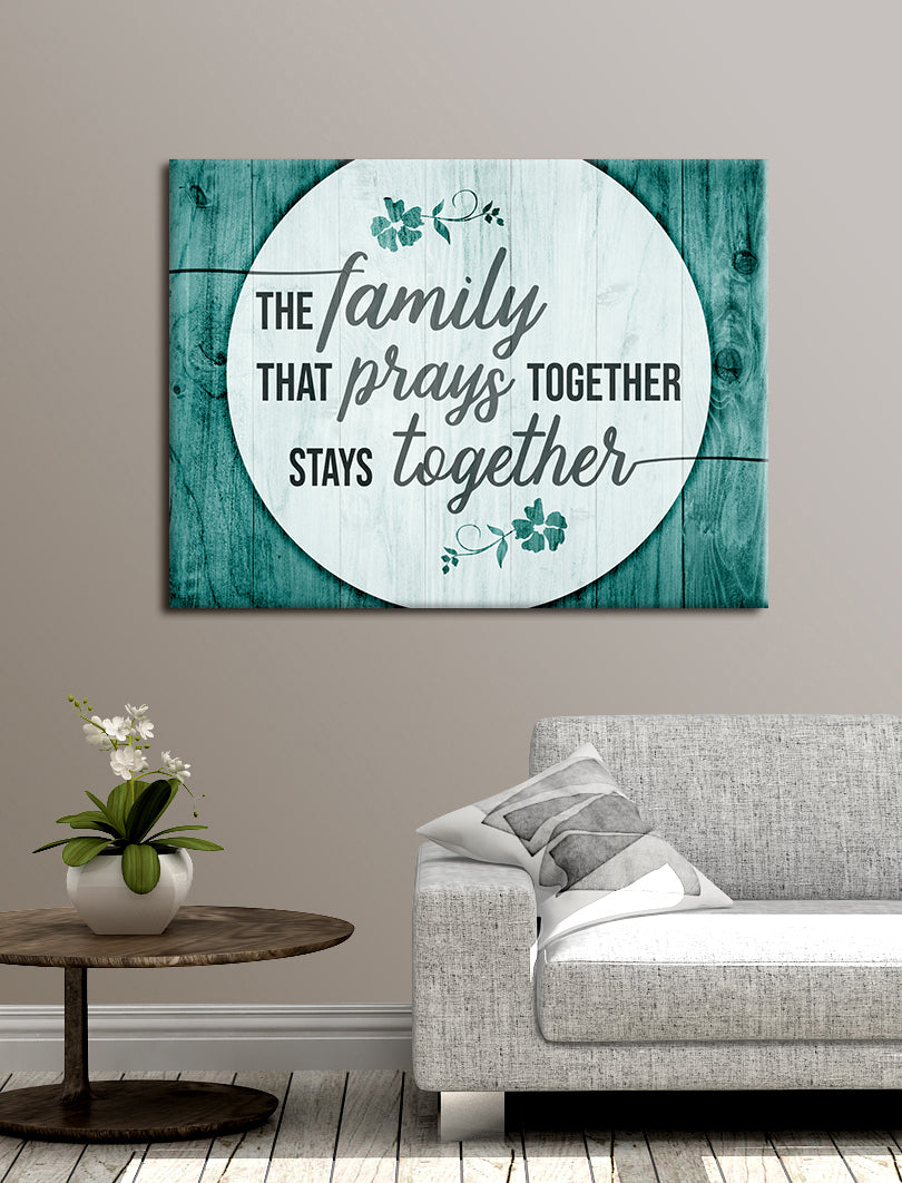 High - Quality Ready - to - Hang Wood - Framed Home Wall Art: The Family That Prays Together