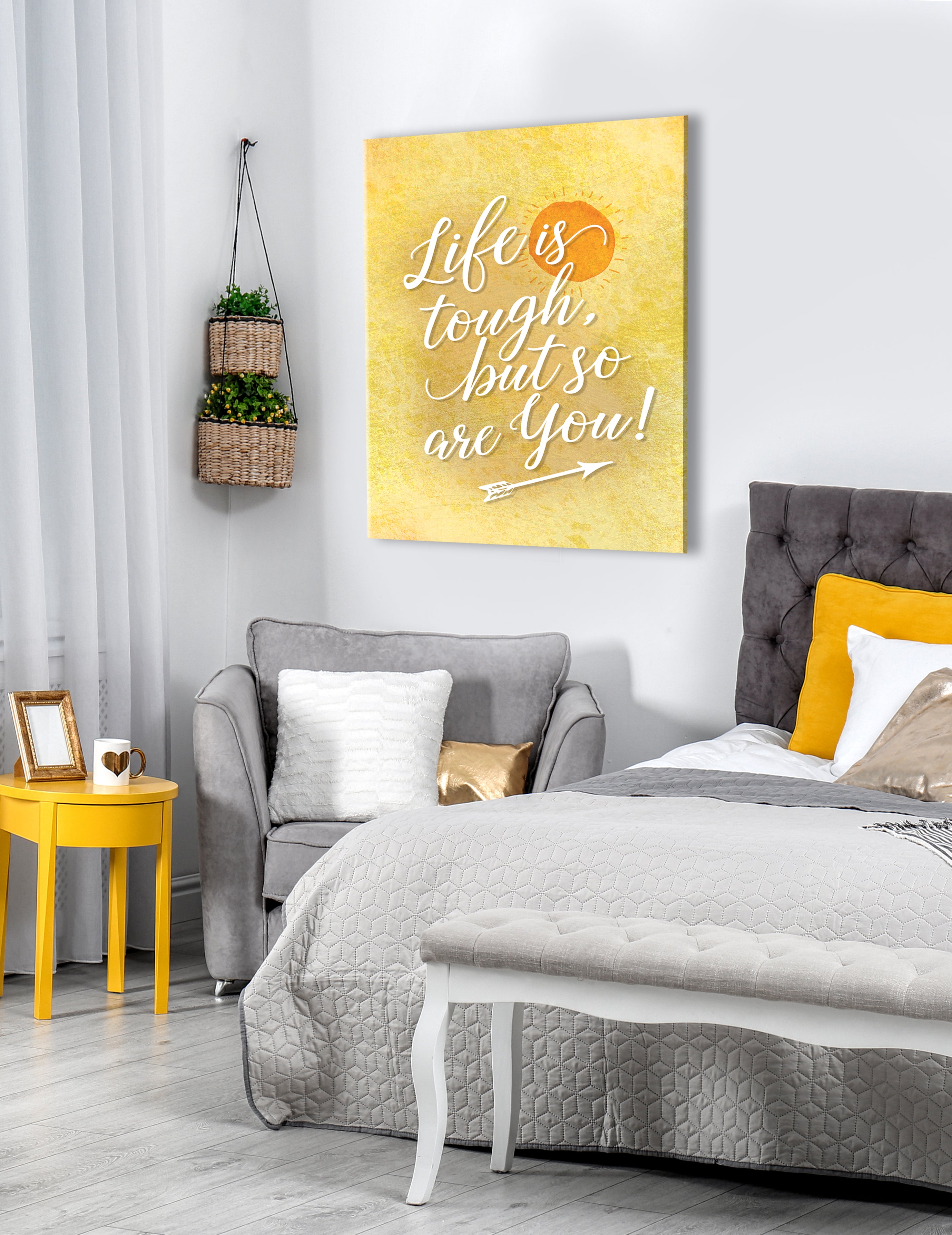 Exclusive Home Wall Art: 'Life Is Tough But So Are You' in Wood Frame, Ready To Hang - Buy 2 Save 20%