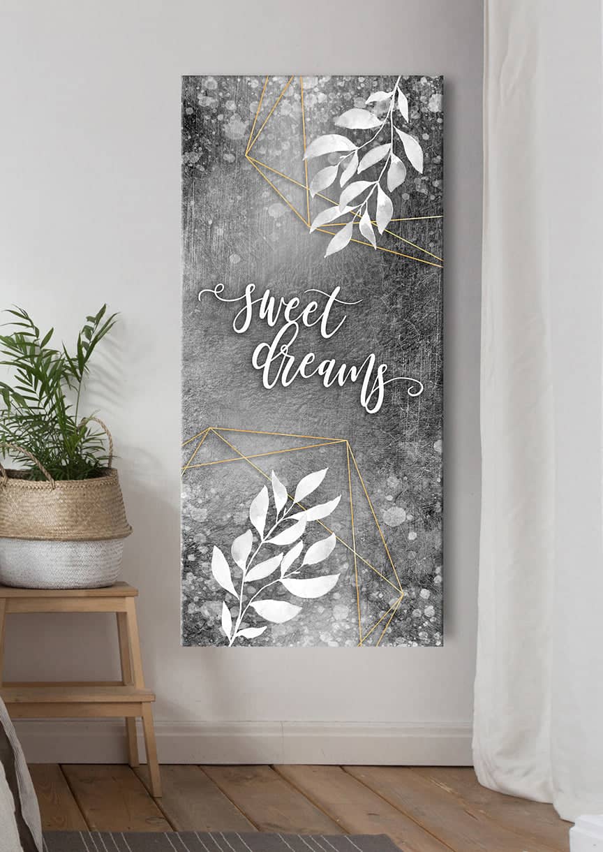 High - Quality Bedroom Wall Art: Sweet Dreams V7 with Wood Frame, Ready to Hang