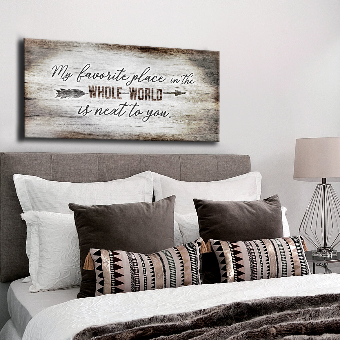 Couples Wall Art: My Fav Place V3 (Wood Frame Ready To Hang)